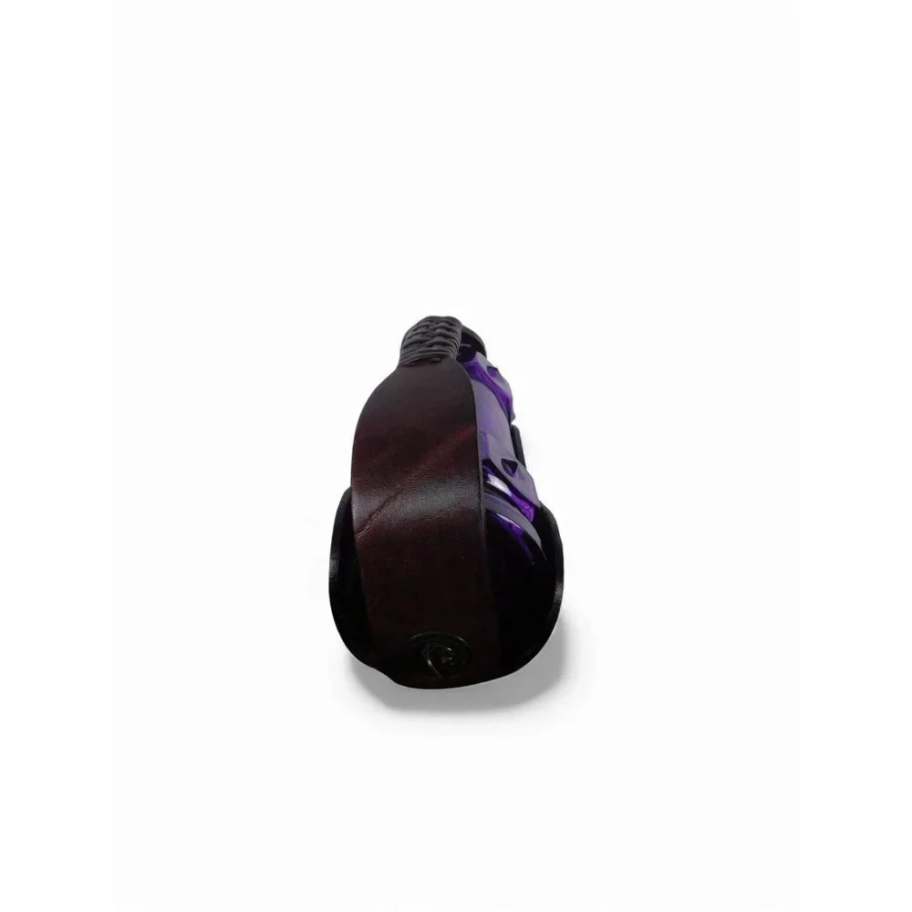 Purple Decorative Glass Bottle with Leather Carry Strap